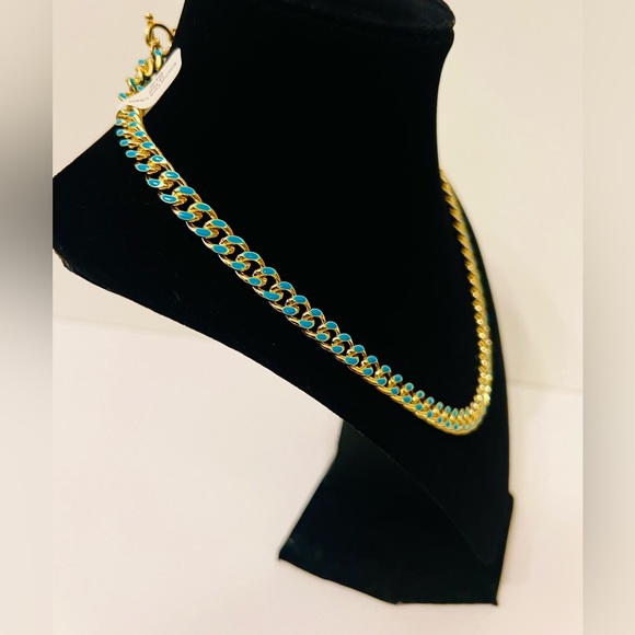 Enamel Curb Chain 18” Teal, Toggle clasp, NWT - Picture 4 of 6